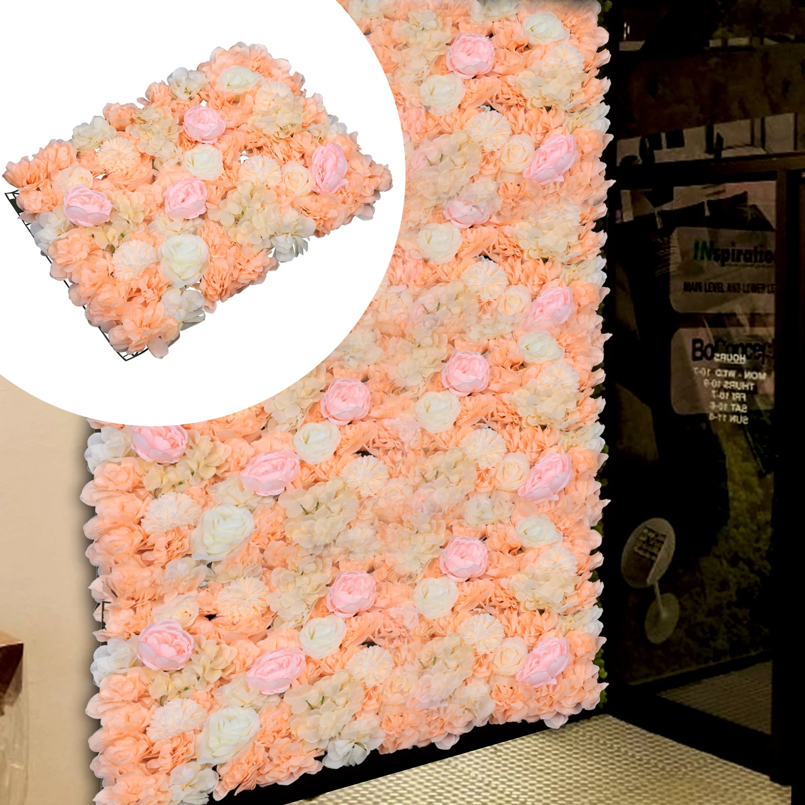 6 Pieces of Plant Flower Walls, Beautiful Peonies, Roses, Ping Pong Chrysanthemums, Candy Series, Deep Champagne Color