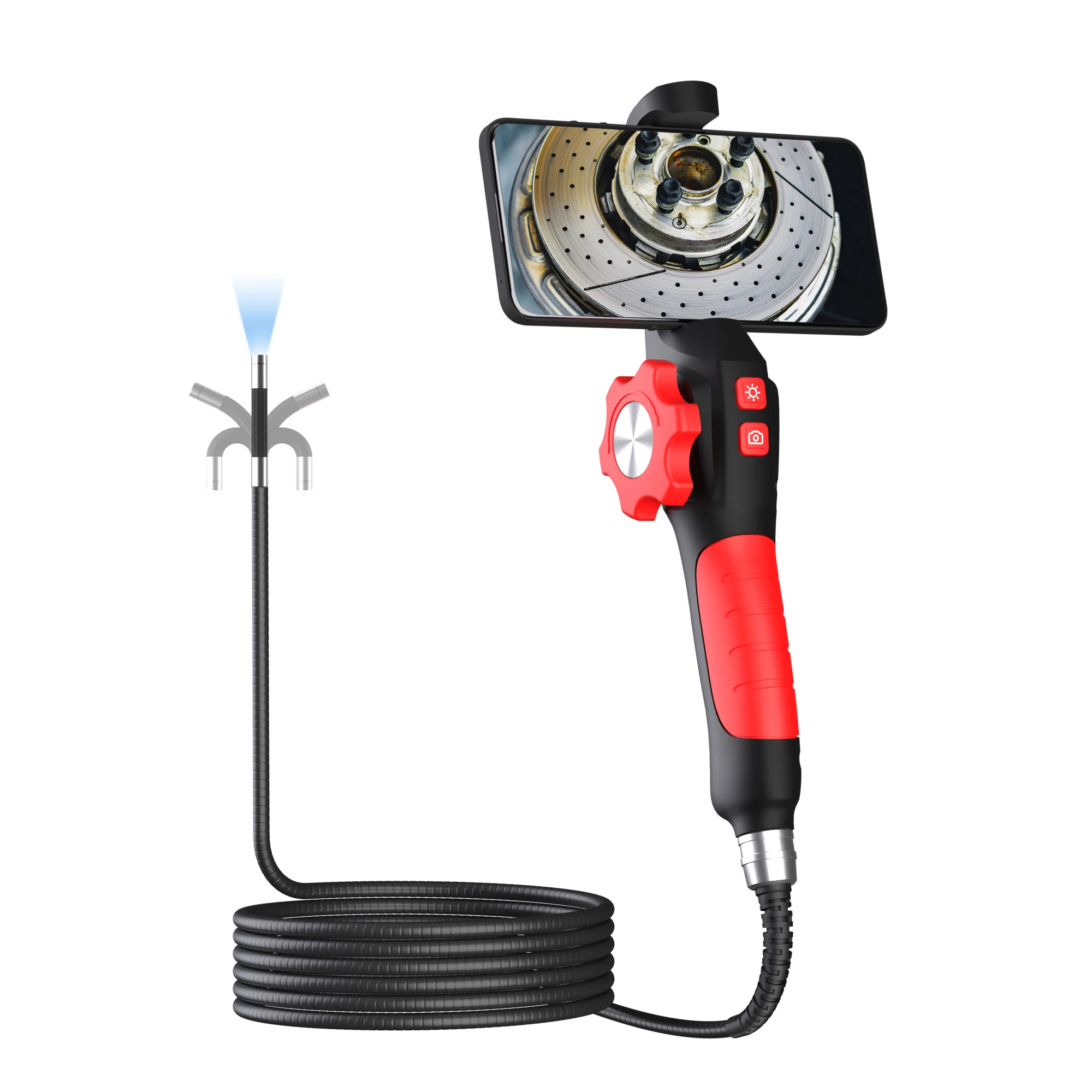 6mm WIFI 2MP 1080P Two Way Articulate 360Degree Steering Rotation Steering  Industrial Endoscope Inspection Microscope Camera