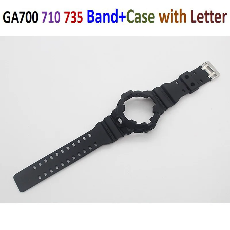 1+1 Shell Bracelet Watch Band Cover Bezel GA700 GA710 GA735 Strap Watchband Wrist GA-700 GA-710 GA-735 Case Protective Frame