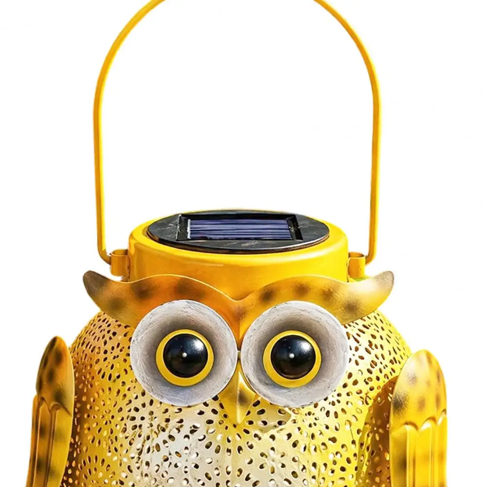 Solar Garden Light Owl Design Outdoor Waterproof Metal Hanging Lantern Solar Light Garden Decor For Patio Yard Lawn Porch