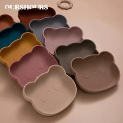 Infant Cute Panda Feeding Plate Tableware Baby Silicone Sucker Bowl BPA Free Children Dining Dishes Non-slip Dinnerware For Kids