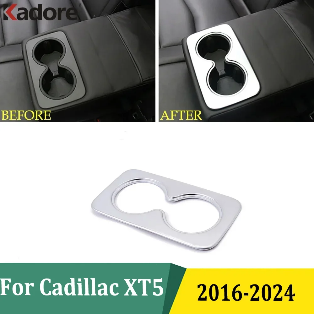 

Interior Accessories For Cadillac XT5 2016 2017 2018 2019-2023 2024 Rear Water Cup Holder Cover Trim Back Drink Bottle Frame