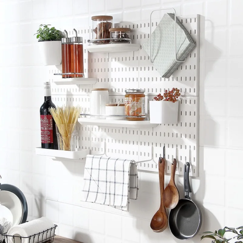 Pegboard Wall Panels Pegboard Wall Organizer Mounting Display Diy Pegboard Kit Tool Storage Panel Board Rack Bathroom Kitchen