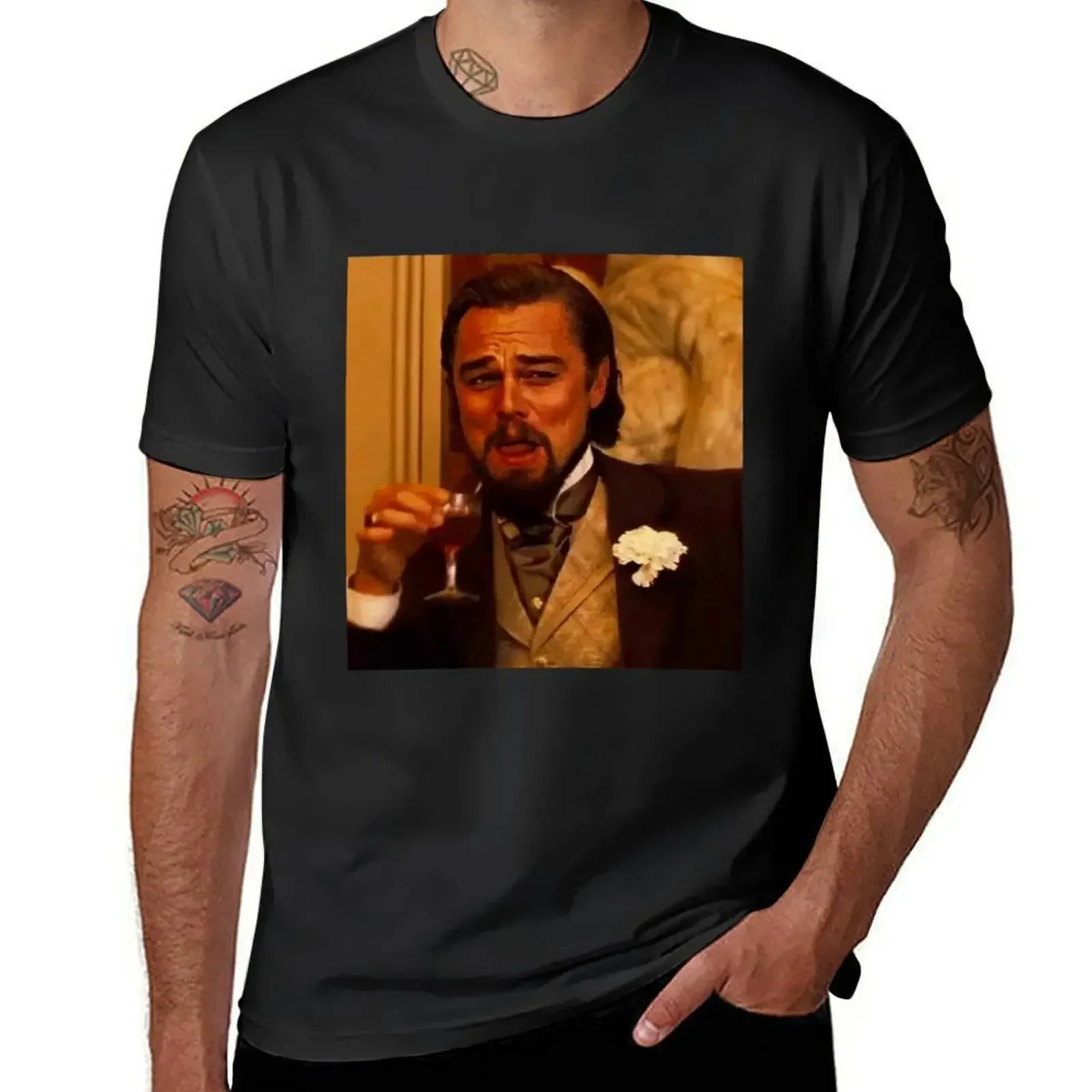 Laughing Leonardo DiCaprio Meme T-Shirt summer top cute tops mens t shirts pack