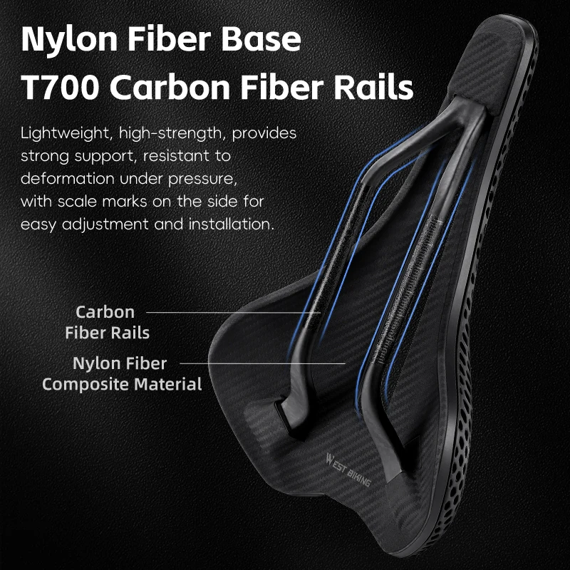 

WEST BIKING 3D печатное велосипедное седло Сверхлегкое велосипедное сиденье из углеродного волокна Подушка сиденья для гоночного велосипеда Велосипедное сиденье Запчасти для велосипеда