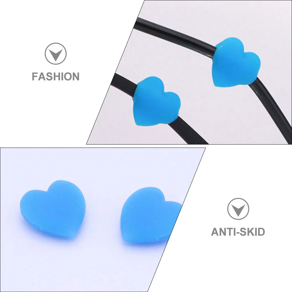 

5Pairs Heart Shape Silicone Glasses Ear Grips Non Skid Eyeglass Retainers Comfortable Glasses Stoppers for Men Women Teens