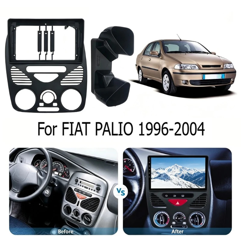 For FIAT PALIO 1996-2004 LHD 9 Inch 2Din Car Central Control Panel Frame Stereo Android Radio Fascia Frame Dash Trim Kit