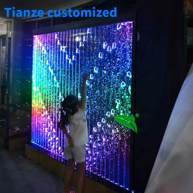 

(Customized) indoor light decoration color changing led digital programming dancing fountain bubble water wall