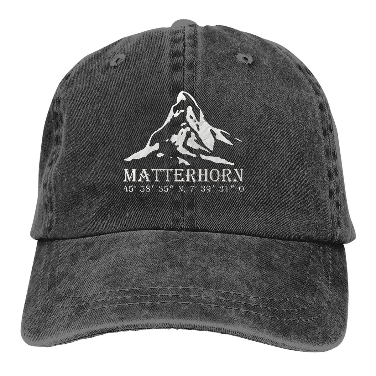 Summer Cap Sun Visor Matterhorn Alps GPS Switzerland Hip Hop Caps Mountain Climber Cowboy Hat Peaked Trucker Dad Hats