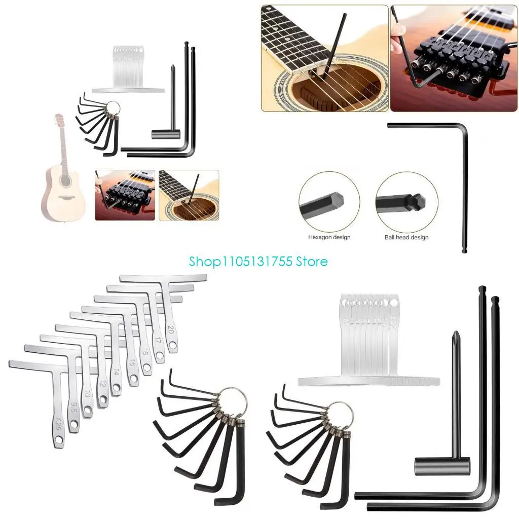 

K0EF 20 шт. шестигранный ключ для гитары, набор ключей для ферменных стержней, измерительные приборы радиуса грифа, ремонтный