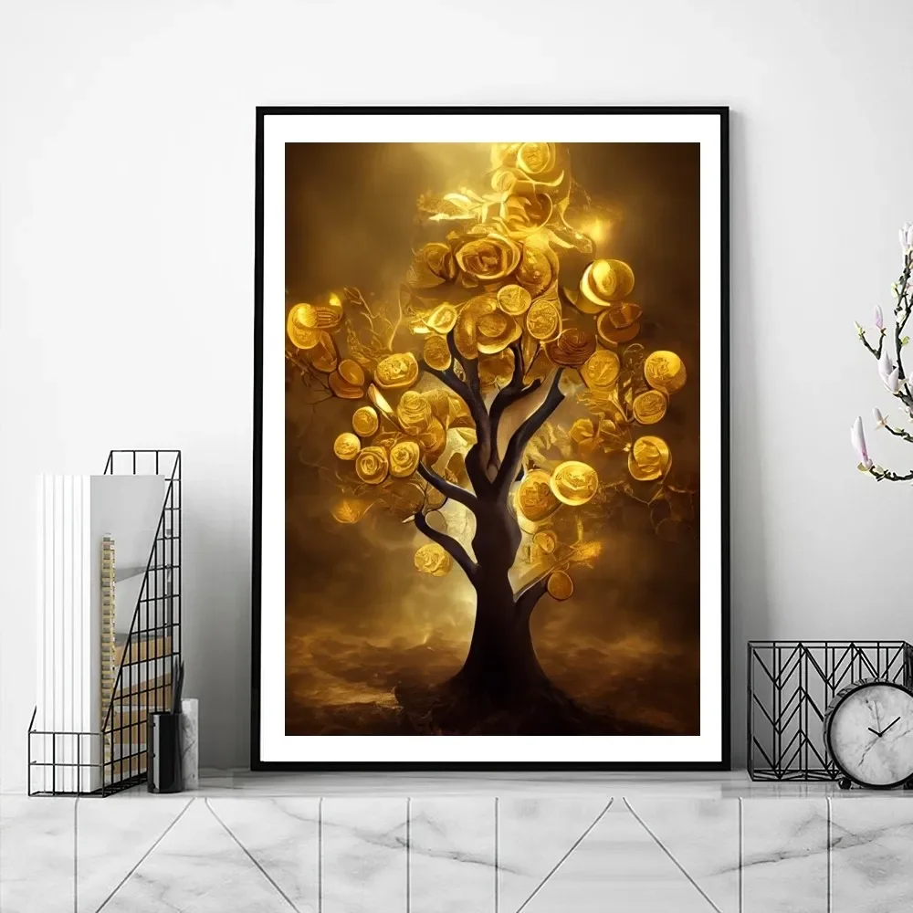 Poster albero dei soldi d\'oro, stampe della galleria, immagini della parete della pittura, adesivo del soggiorno