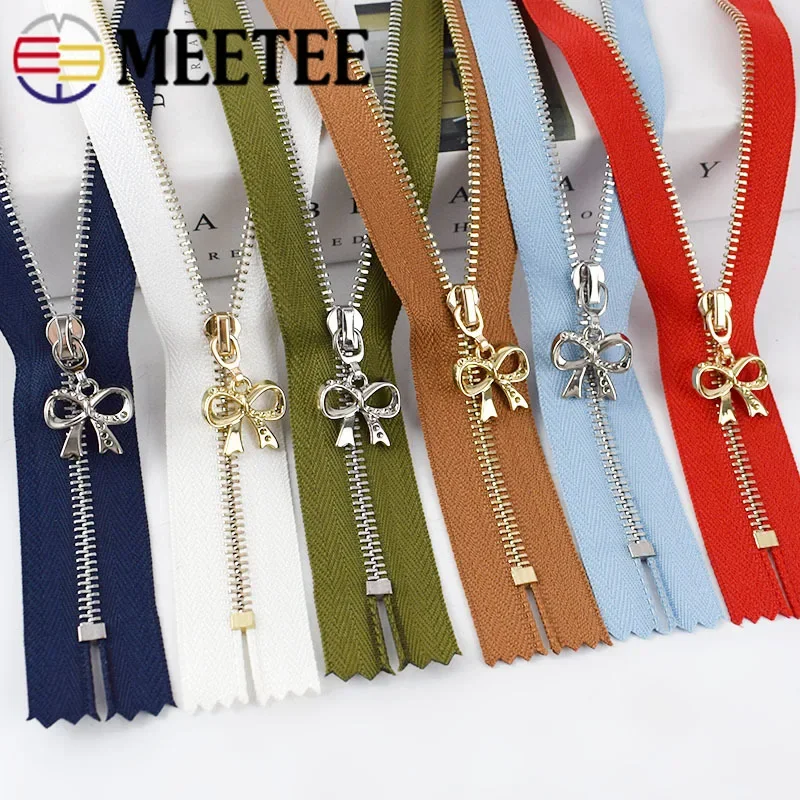 5/10Pcs Meetee 15-30cm 3# Metal Zippers Close-end Zipper for Pocket Bags Zips Auto Lock Zip DIY Decor Garment Sewing Accessories