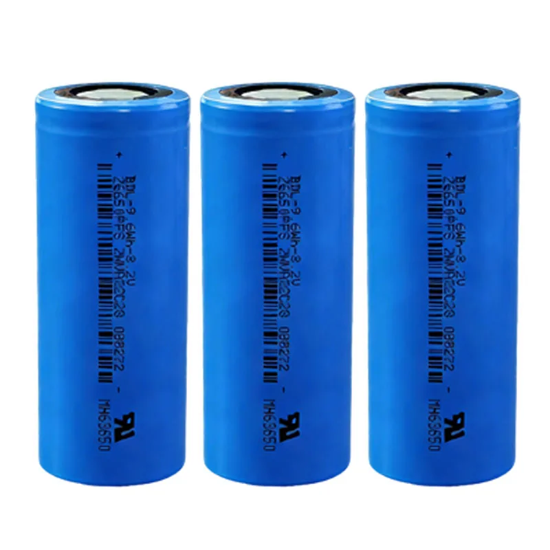 100% original 3000mAh high capacity 26650 lithium iron phosphate rechargeable battery 3.2V suitable for headlight searchlights