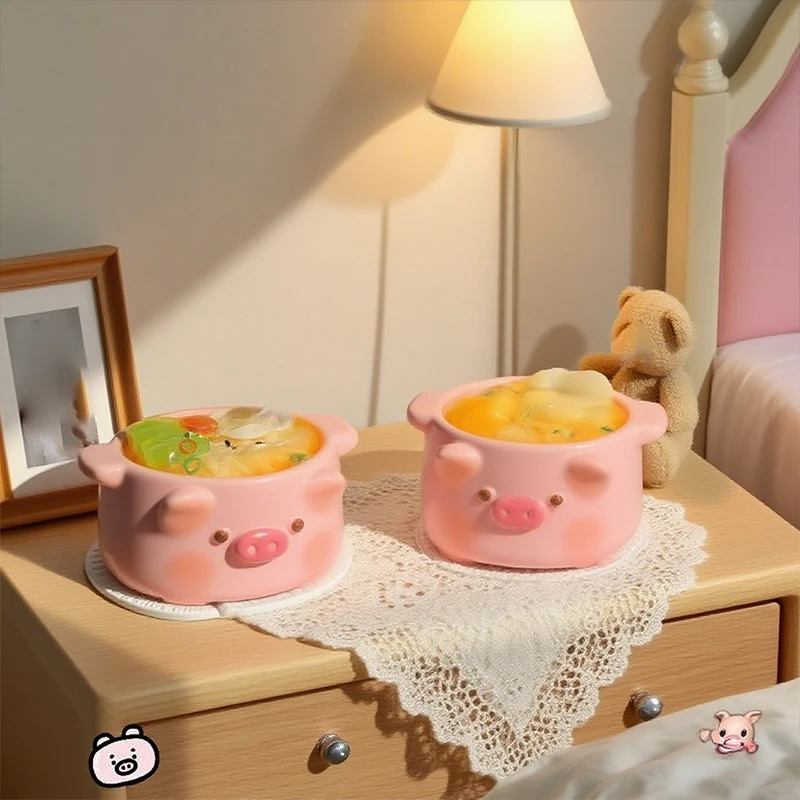 

Цельная миска для лапши быстрого приготовления «Маленькая свинья», мягкая клейкая игрушка-антистресс Taba Happy Game, щипцы, игрушки TPR, медленный отскок, подарок