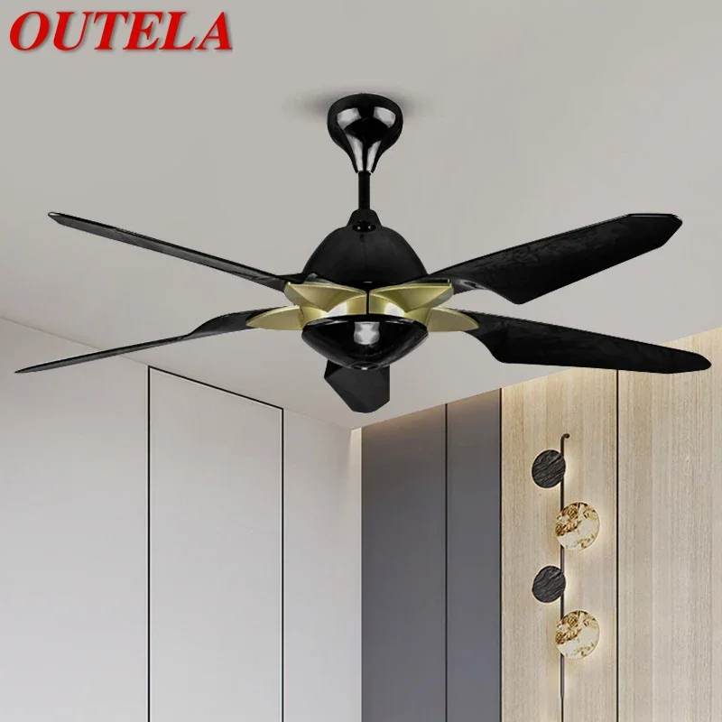 

OUTELA Nordic LED Fan Light Modern Minimalism Restaurant Living Room Study Ceiling Fan Light Remote Electric Fan Light