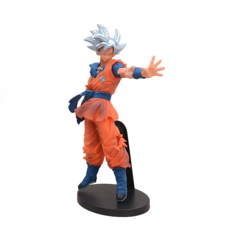 En Stock Dragon Ball Anime pelo plateado figura de Son Goku autoadhesiva Kungfu Budokai alcance Vegeta figura de acción modelo juguetes regalos