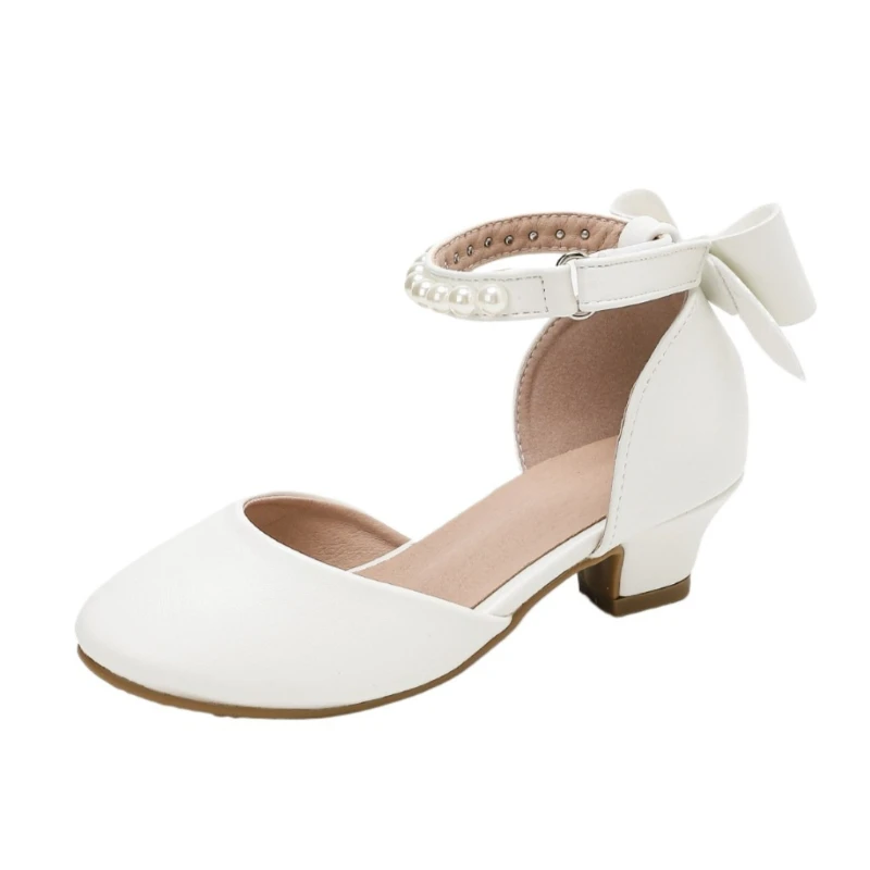 

Spring New Girls' Princess Shoes Fashion Bow Girls' Sandals Soft Sole Children's Performance Party High Heels Aged 5-12