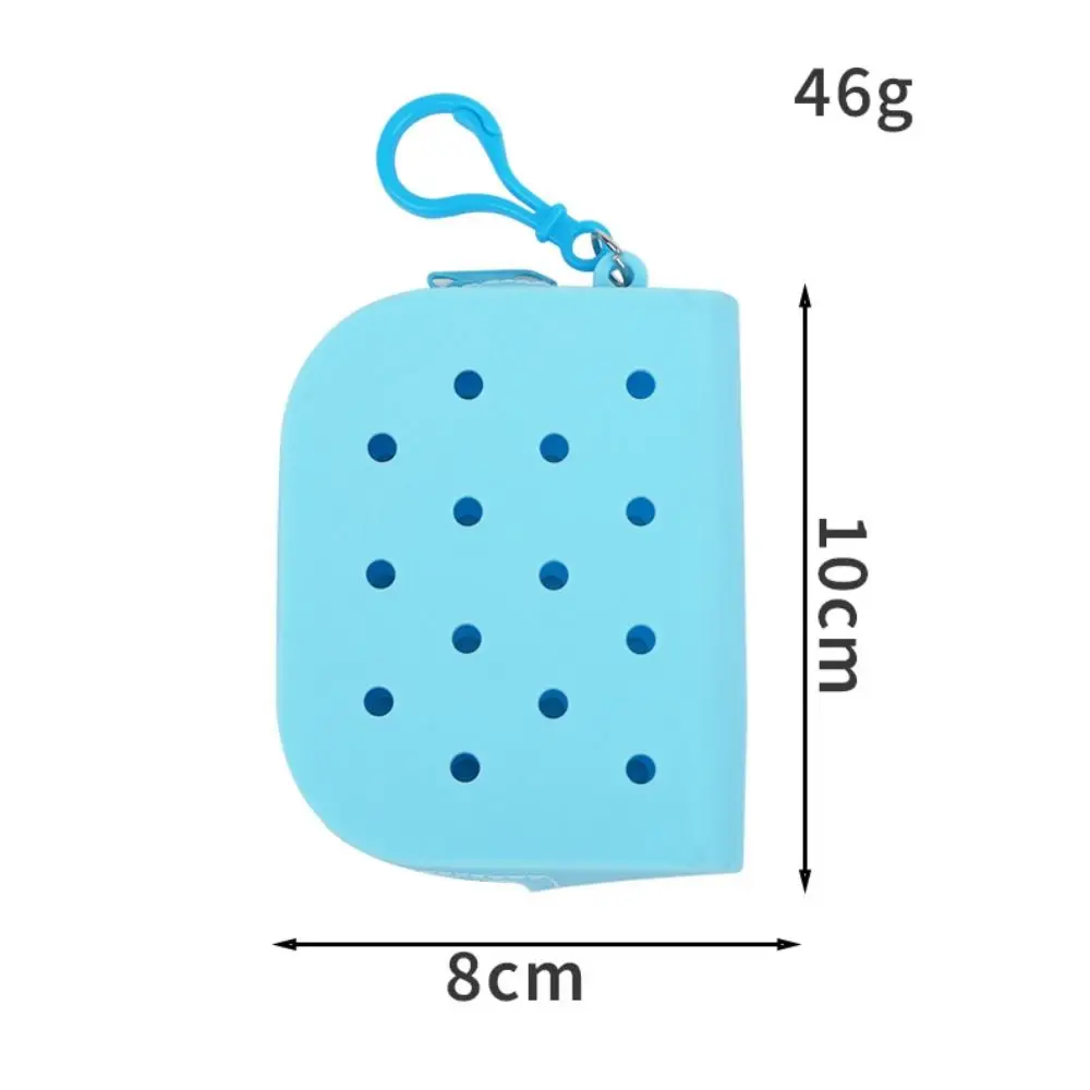 New Holes Coin Purse Mini Silicone Card Holder Zipper Storage Bag