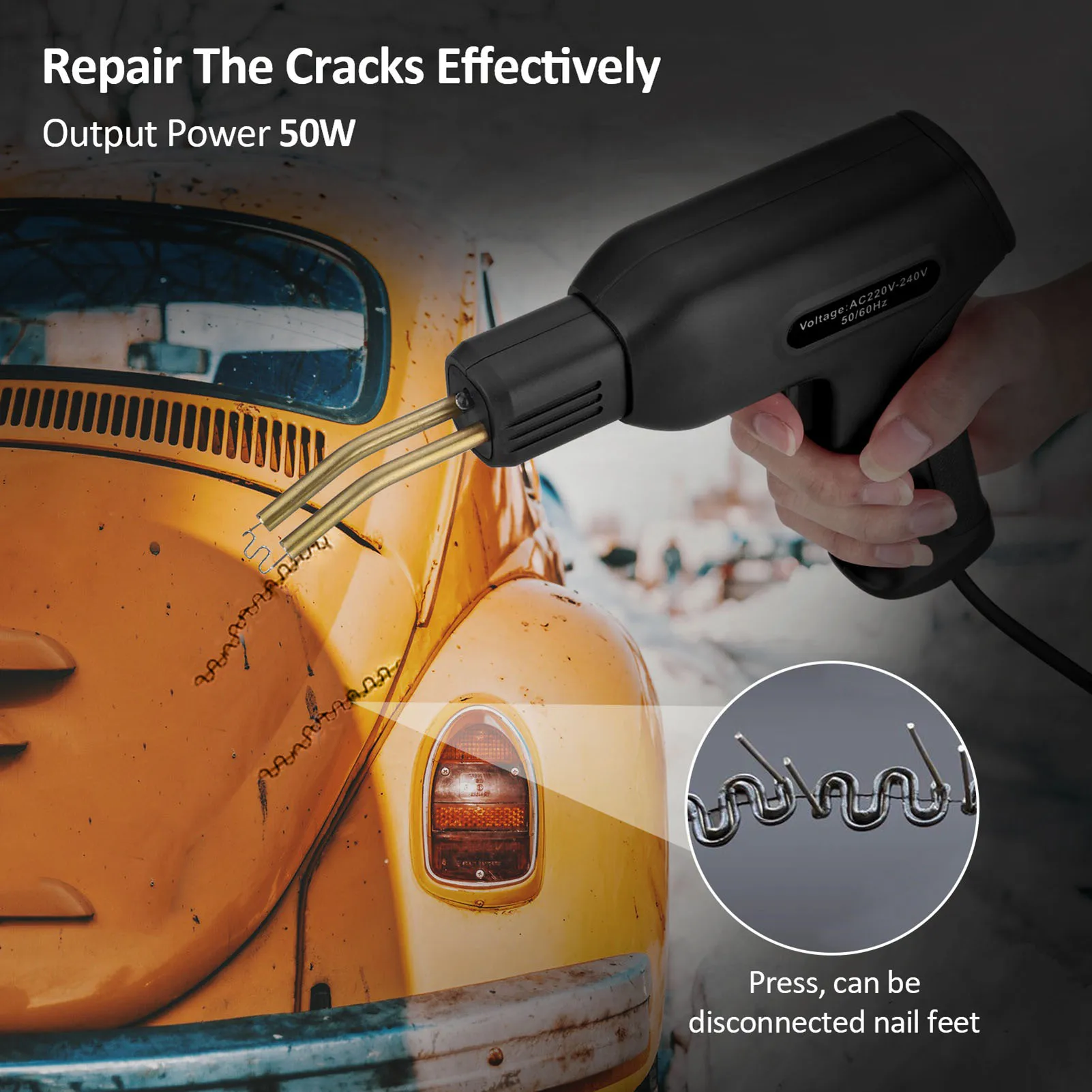 

50 Вт ЕС США сварочный аппарат для пластика паяльник для пластиковых скоб ПВХ ремонтный аппарат инструменты для ремонта автомобильного бампера