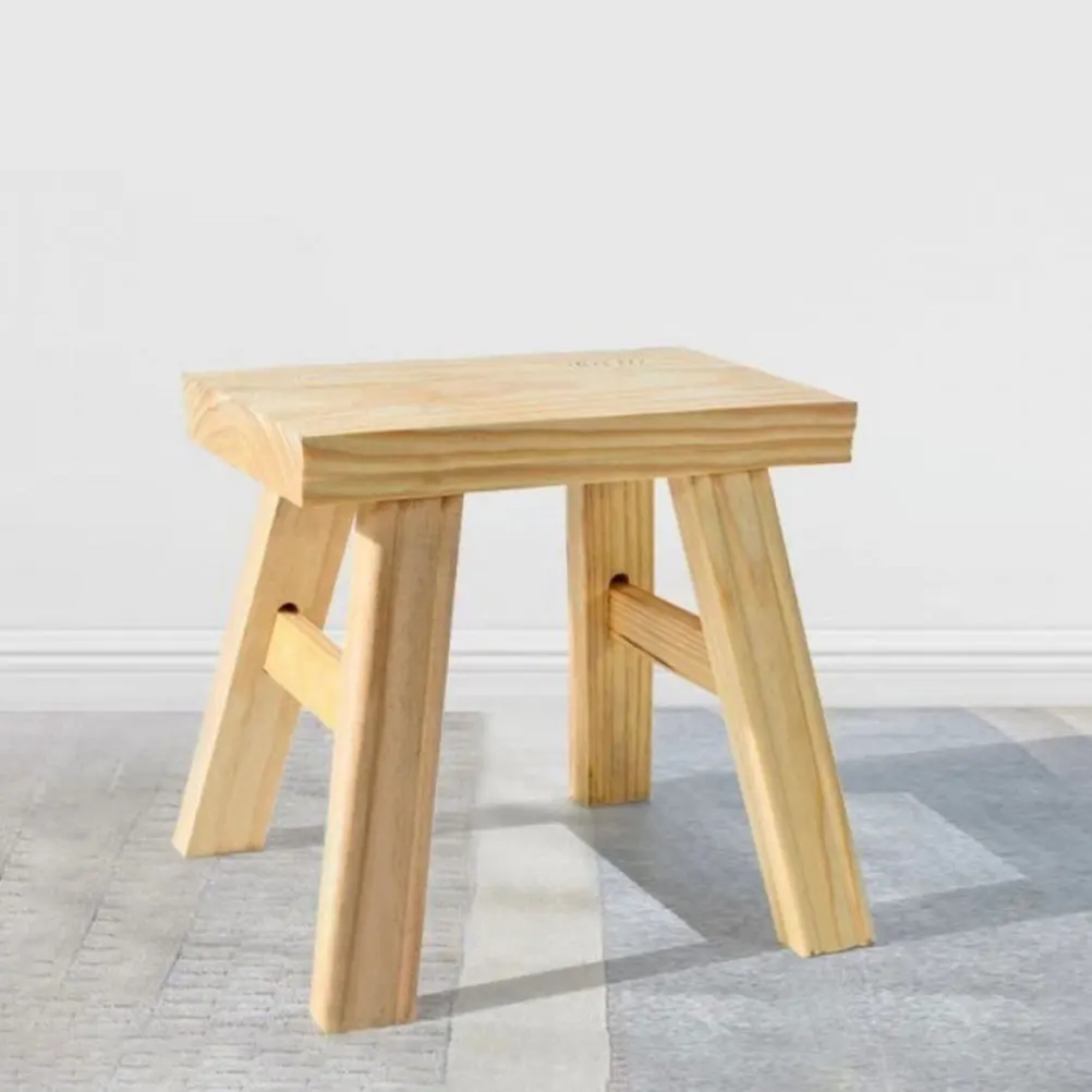 

Long Kids' Stool Portable Solid Wood Step Toddler Training Lightweight Reusable Gift Modern for Children
