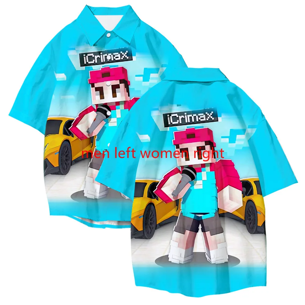 Burgerpommes Icrimax 3D Print Hawaiian Shirt Short Sleeve Casual Beach Shirts Boys Single-Breasted Blouse Men's Clothing