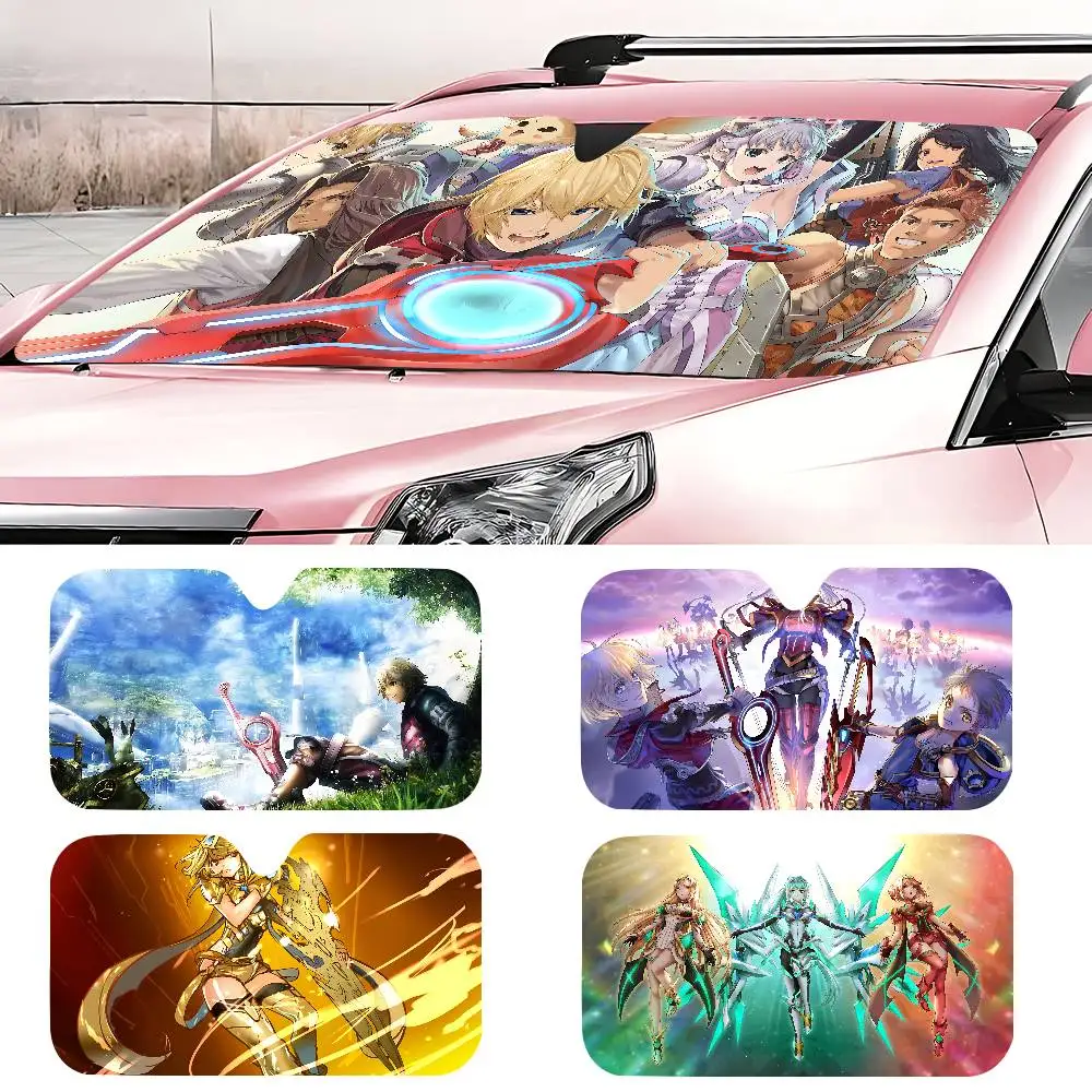 

Anime X-Xenoblade C-Chronicles Car Sun Shades Cover Anti-UV Protection Car Window Sunshades Foldable Windshield Sunshade