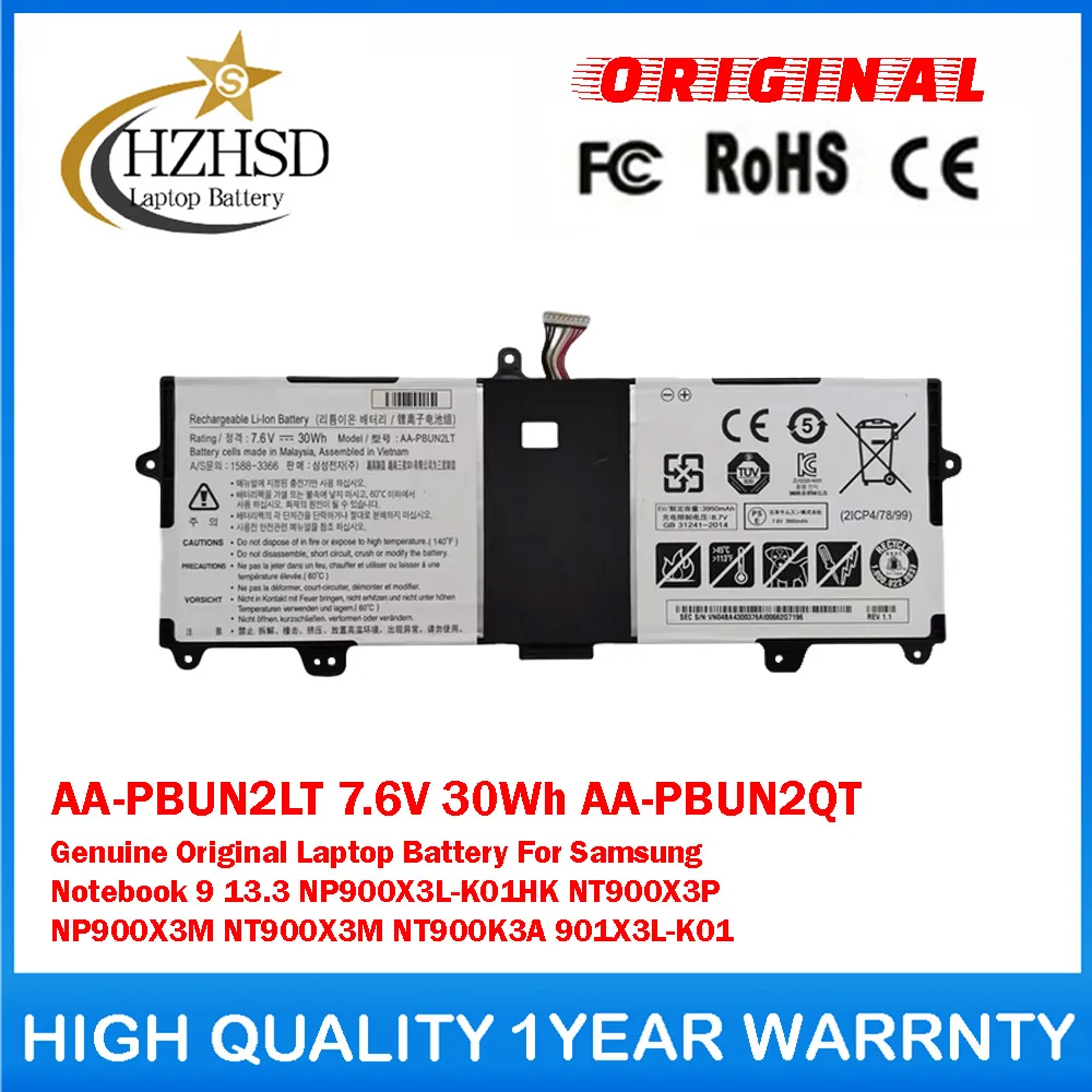 

AA-PBUN2LT 7.6V 30Wh AA-PBUN2QT Genuine Original Laptop Battery For Samsung Notebook 9 NP900X3L-K01HK NT900X3P NP900X3M NT900X3M