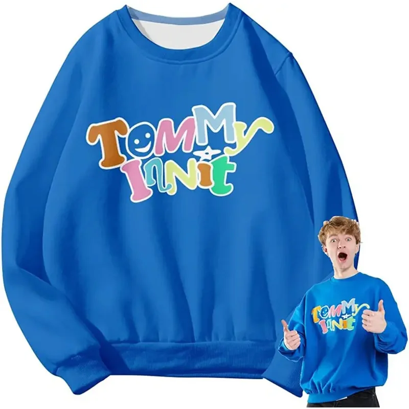 Tommyinnit sweatshirt dream team SMP merch round neck long sleeve blue sweater woman man sweatshirts casual hoodie funny clothes