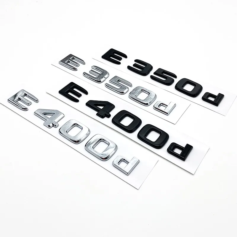 أسود فضي رسائل E200 E260 E300 E400 E450 E220d E350d E400d 4Matic ABS شعار لمرسيدس بنز سيارة جذع شعار ملصق