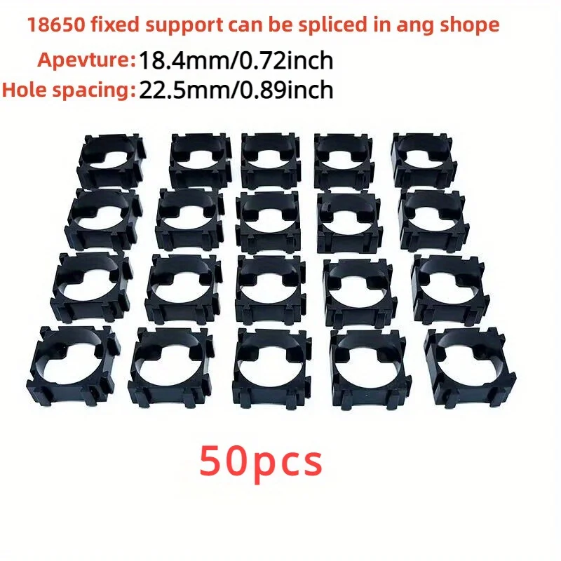 50PCS 18650 Battery Safety Anti Vibration Holder Cylindrical Bracket Li-ion Cell Storage Lithium Battery Support Stand 20x20mm