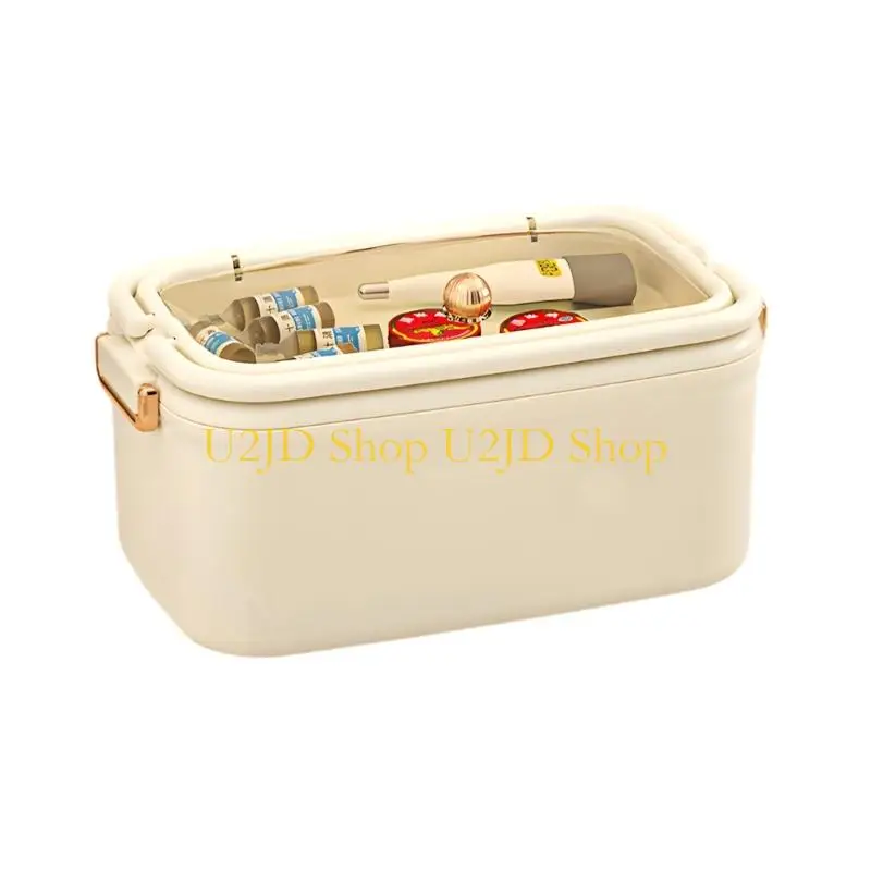 U2JD Double Section See Through Storage Case With Handle For Easy Transport