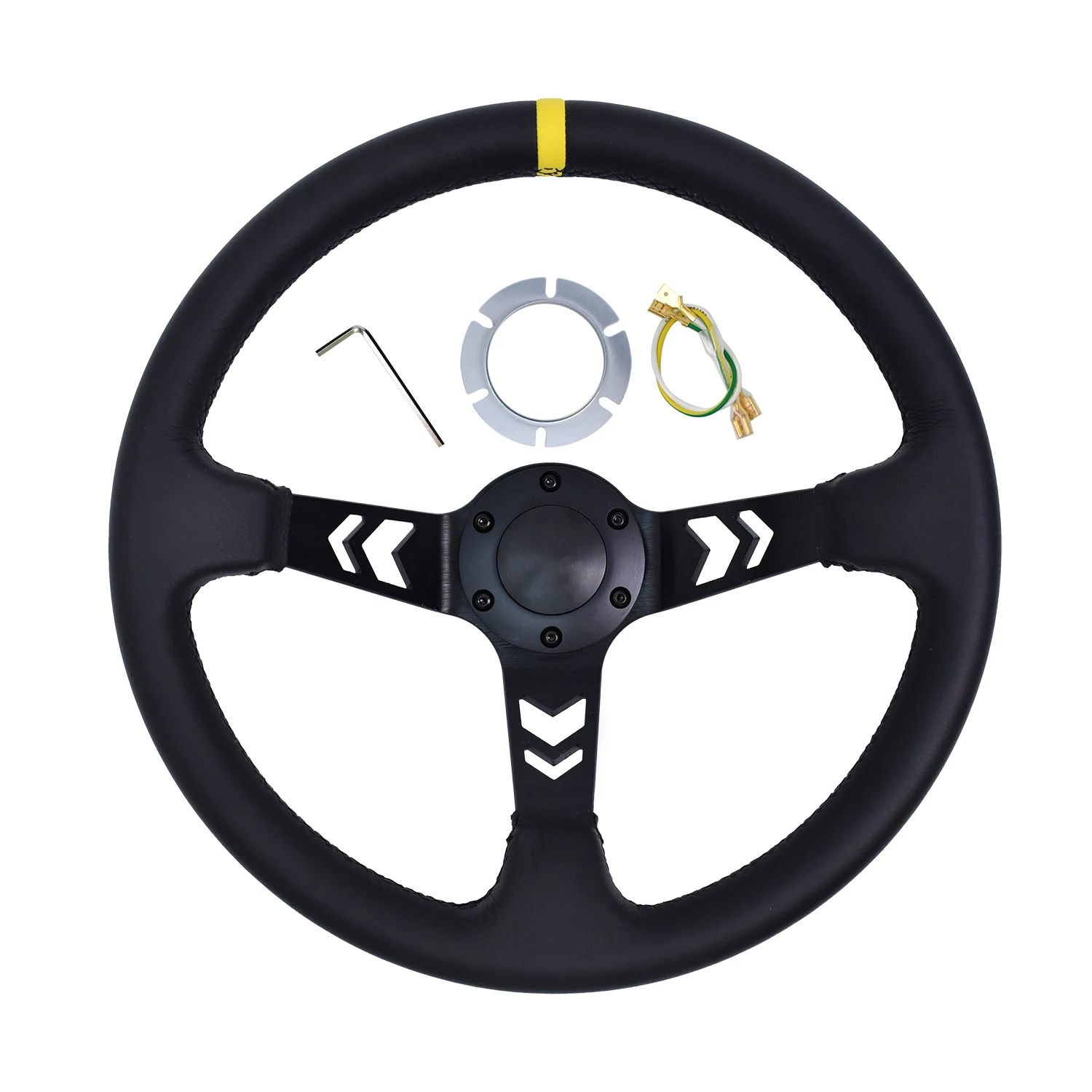 TIYPEOR  350MM Microfiber Sports Portable Steering Wheel Racing Game Drift Disc Universal Steering Wheel