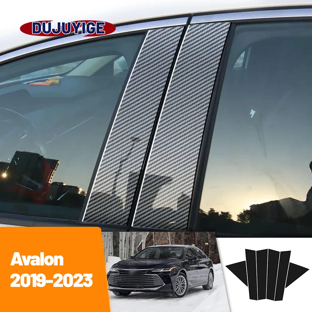 

For Toyota Avalon XX50 2019-2023 2020 2021 2022 Carbon Fiber Window Door Column Deal B C Pillar Post Cover Trim Sticker