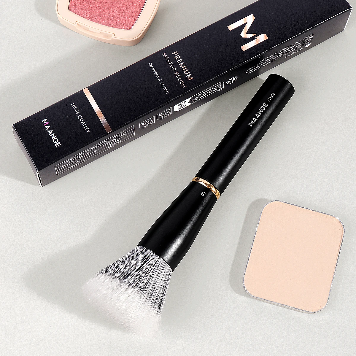 MAANGE 1pc プロフェッショナルブラッシュメイクブラシソフト密な毛ミネラルパウダー、化粧品ブレンド美容ツール歌舞伎ブラシ