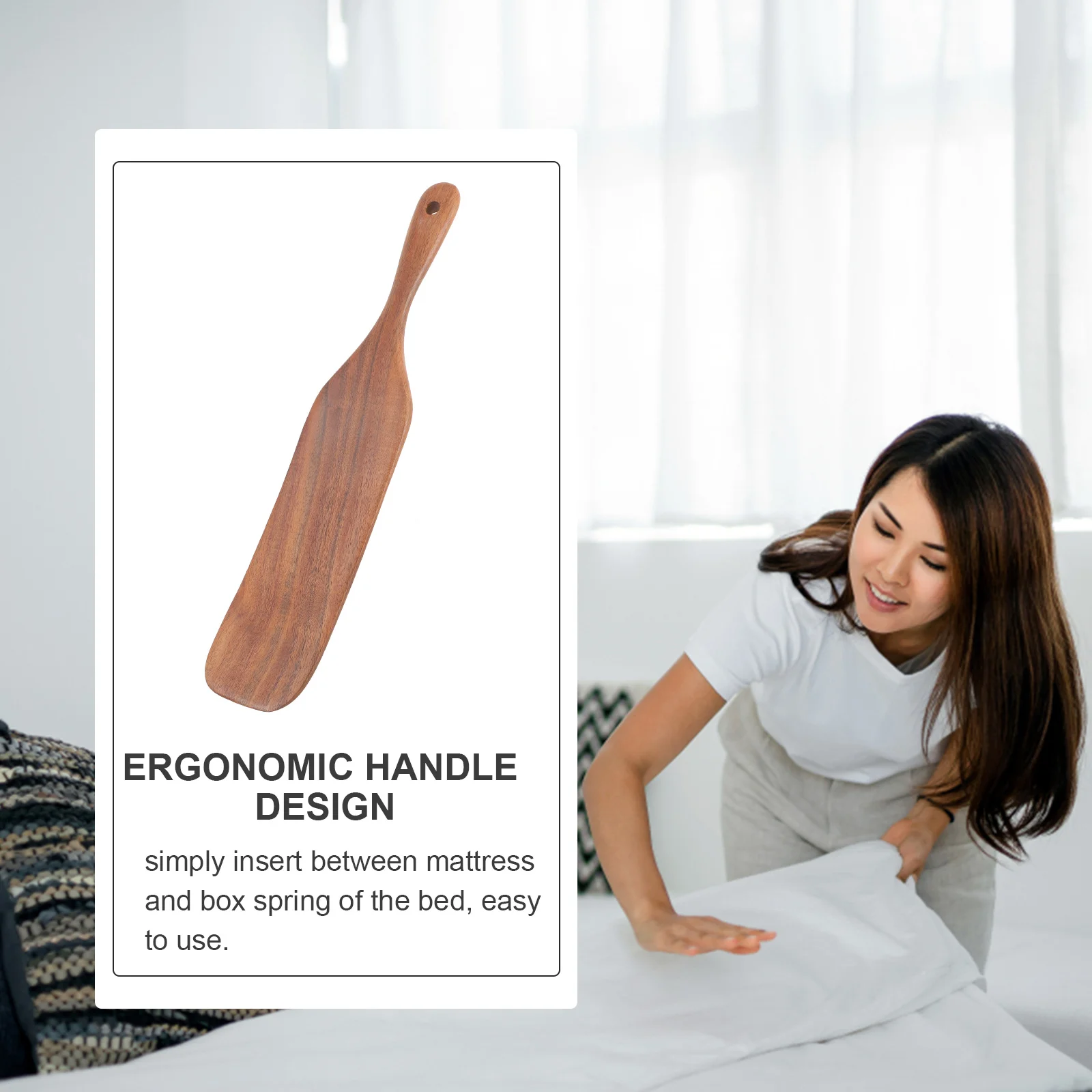 Mattress Lifter Size Compatibility Lifting Tool Bracket Coffee-colored Wooden Bed Sheet Smoother