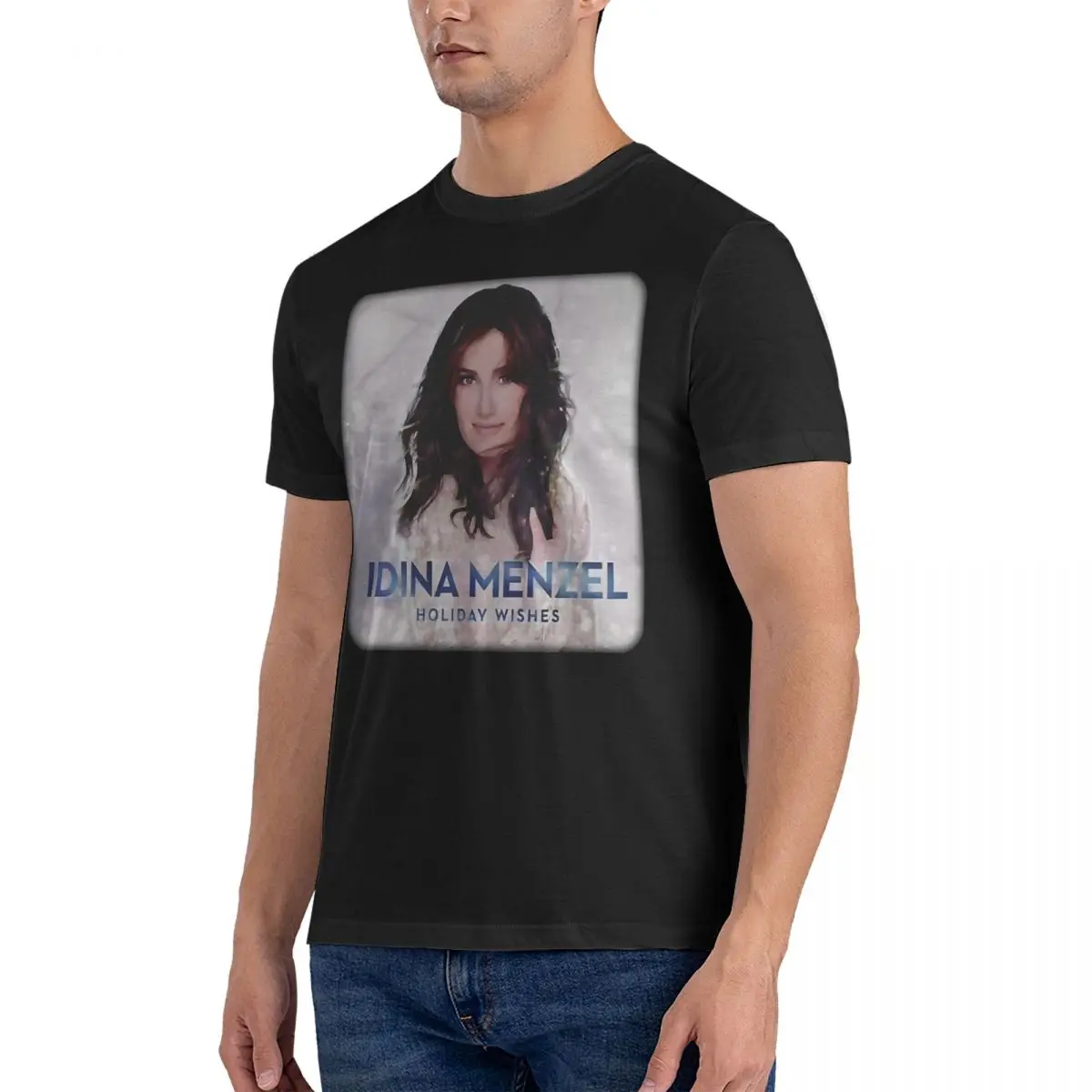 Performer Men T Shirt Idina Singer M-Menzel Leisure Tee Shirt Short Sleeve Crewneck T-Shirt Pure Cotton Party Clothes