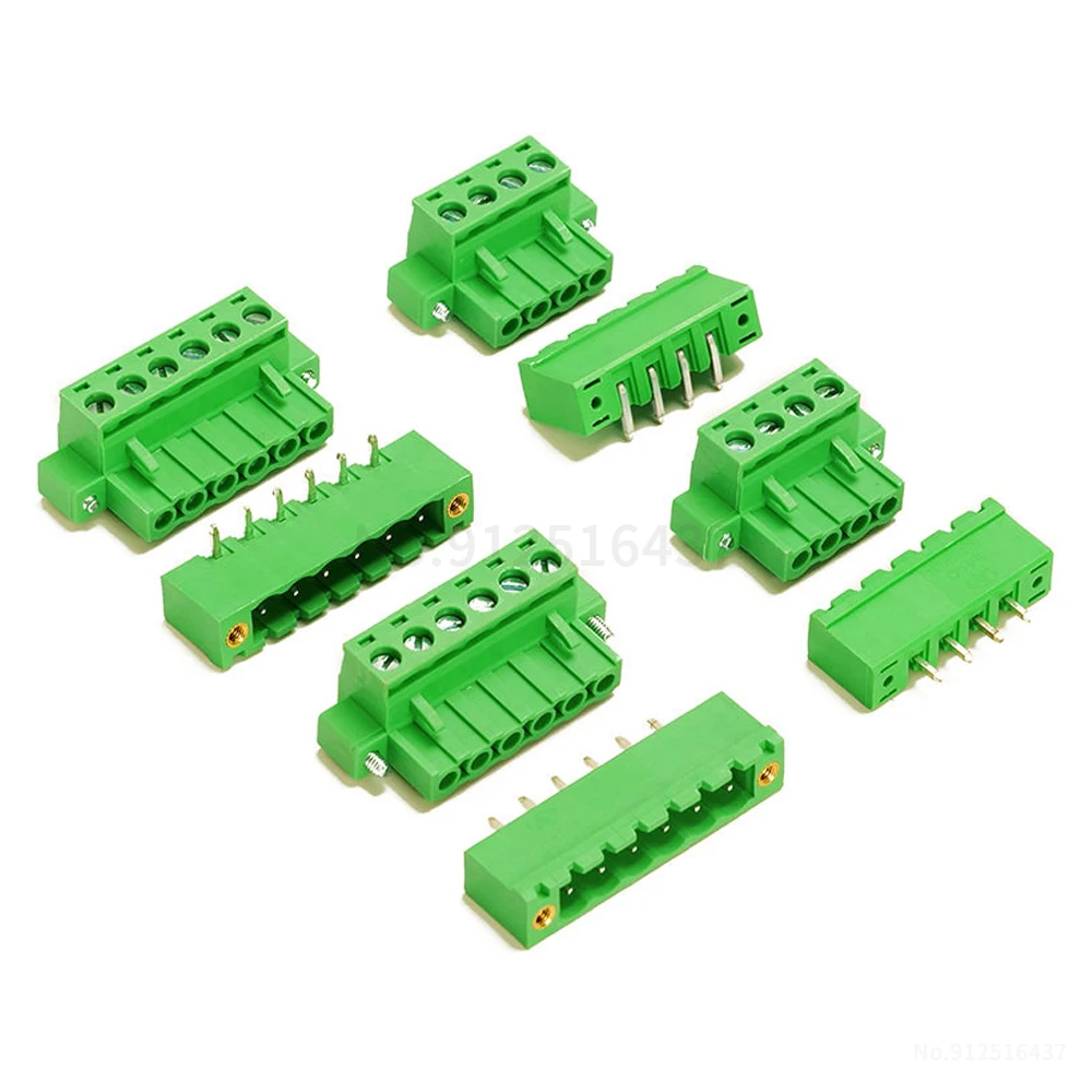 (5 Sets) KF 2EDGKM + 2EDGRM 2EDGVM 5.08mm Plug-in terminal block with ears flange fixing Right angle straight 2~24P 15EDGKM