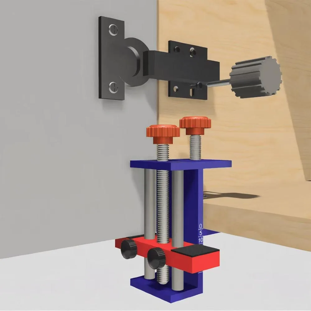 Cabinet Door Mounting Jig, with Support Arm&Clamp Multifunctional Woodworking Installation Drawer Furniture Drilling Tools