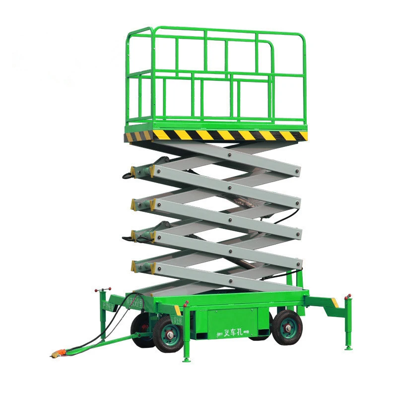 6m 8m 10m 12m 14m 18m 300Kg 1T 2T capacity Electric mobile scissor lift manlift mobile platform rough terrain