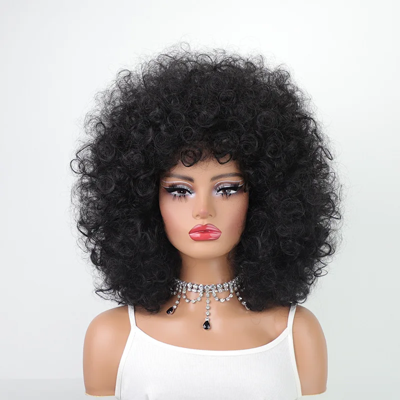 OUCEY Synthetic Hair Woman Wigs Kinky Curly Wigs for Women Cosplay Anime Short Black Wig Female Natural Wig Woman