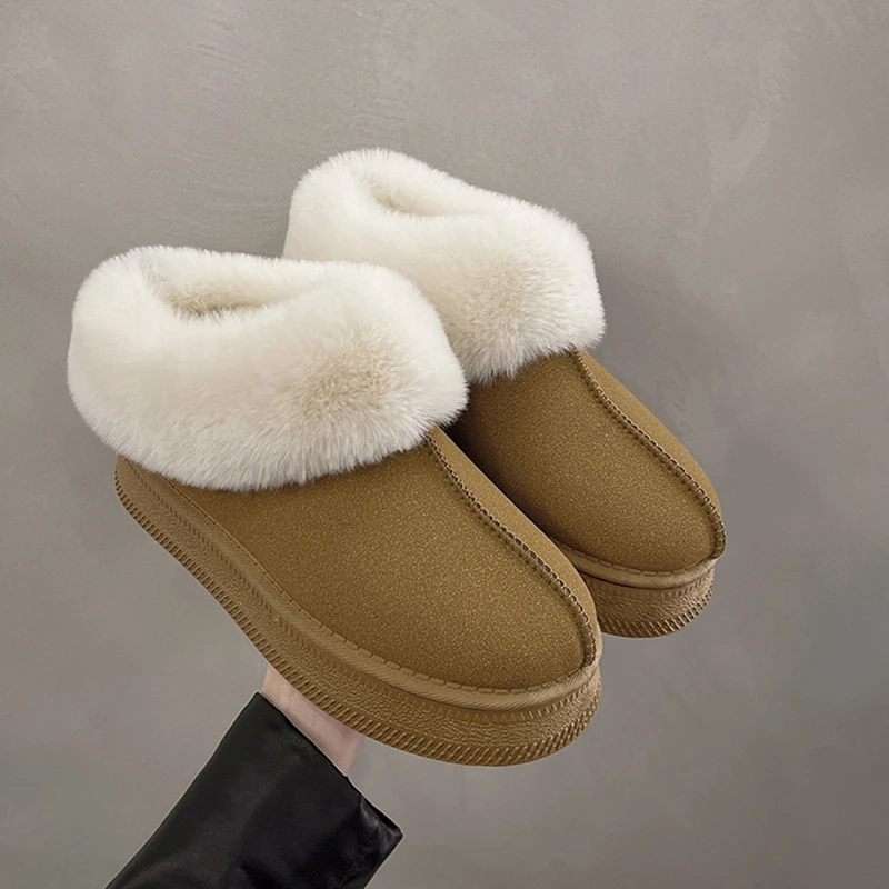 Botas térmicas de nieve para mujer. Botas sin tirantes con cordones y cierre de algodón para otoño e invierno. Tallas 36-42