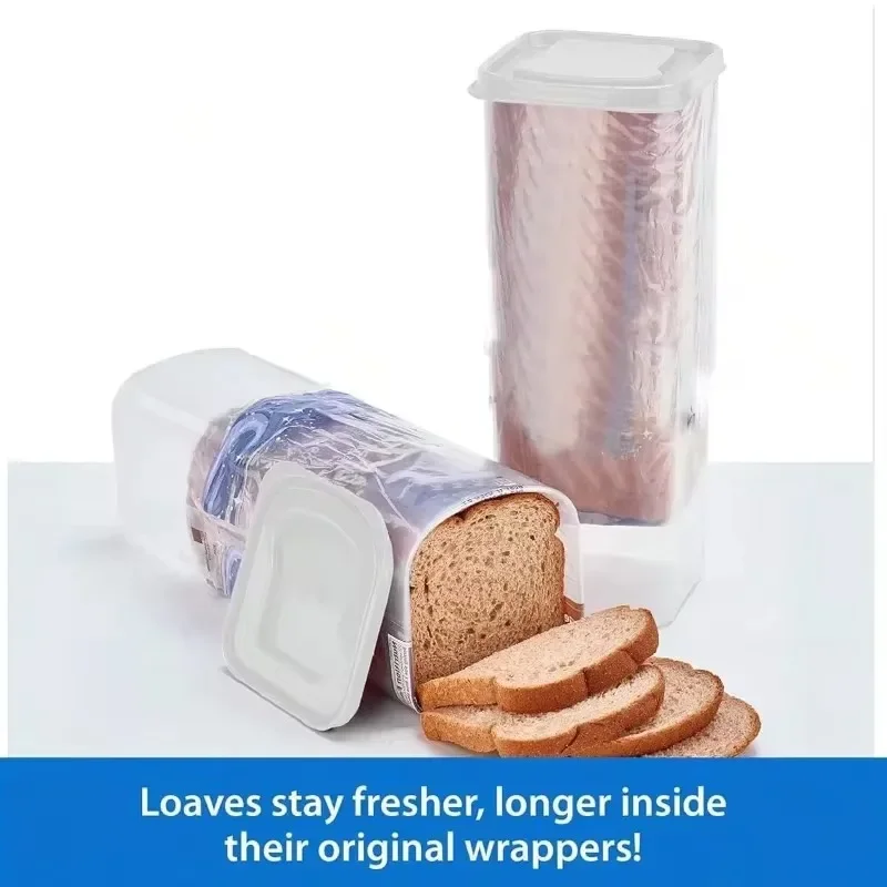 Plastic Sandwich Bread Holder with Airtight Lid Bread Dispenser Fresh Bread Storage Container for Kitchen Organizador