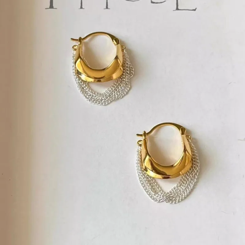 

Elegant Multi-Layered Metal Earrings for Women with Tassel Design European Style Daily Commute Party Jewelry Accessories