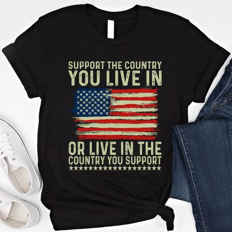 Camiseta con bandera americana, orgullo patriótico de EE. UU., amo América, 4 de julio, apoyo al país que vive en