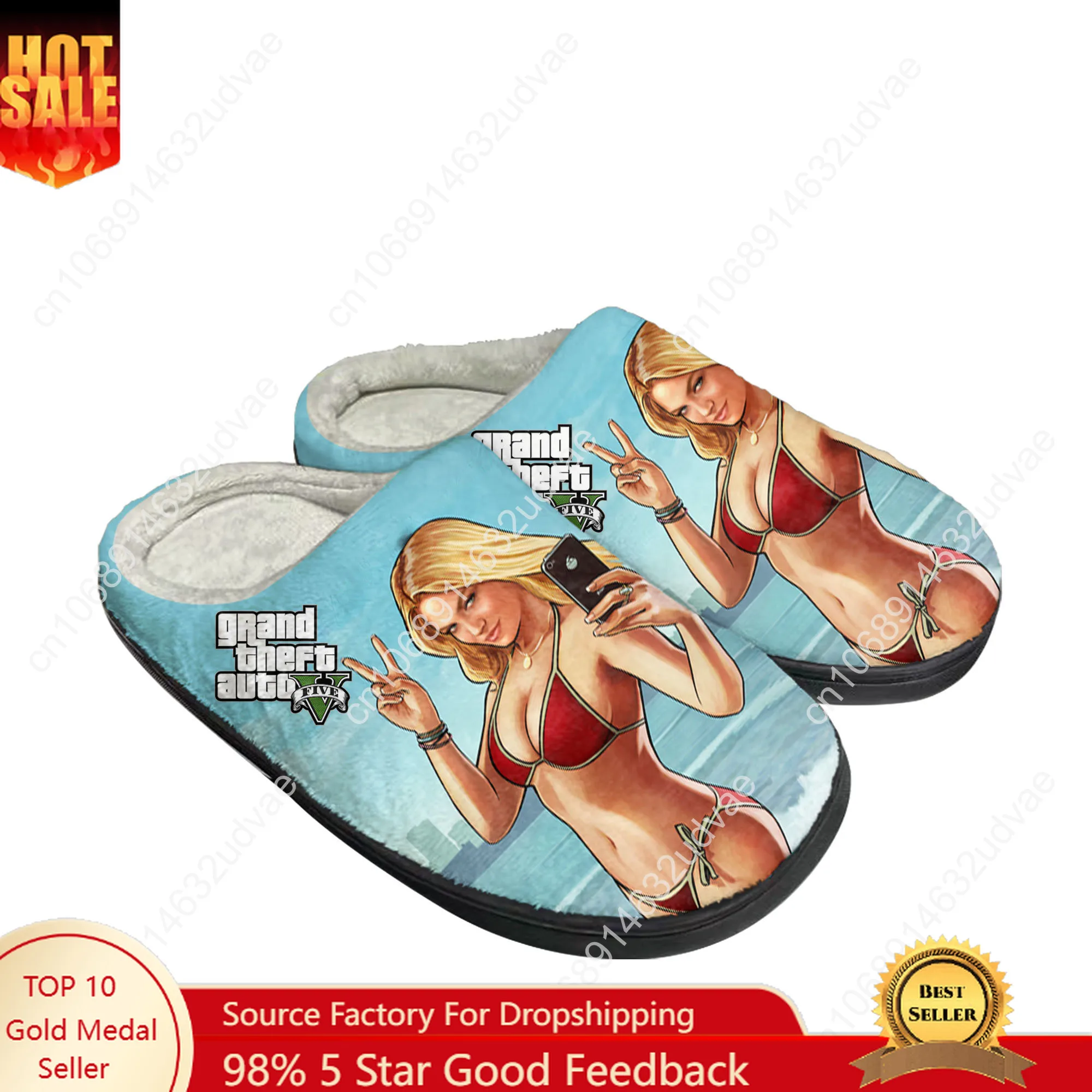 

Grand Theft Auto Gta 5 Shoes Home Cotton Slippers Women High Quality Plush Bedroom Thermal Indoor Slipper Customized DIY Shoe