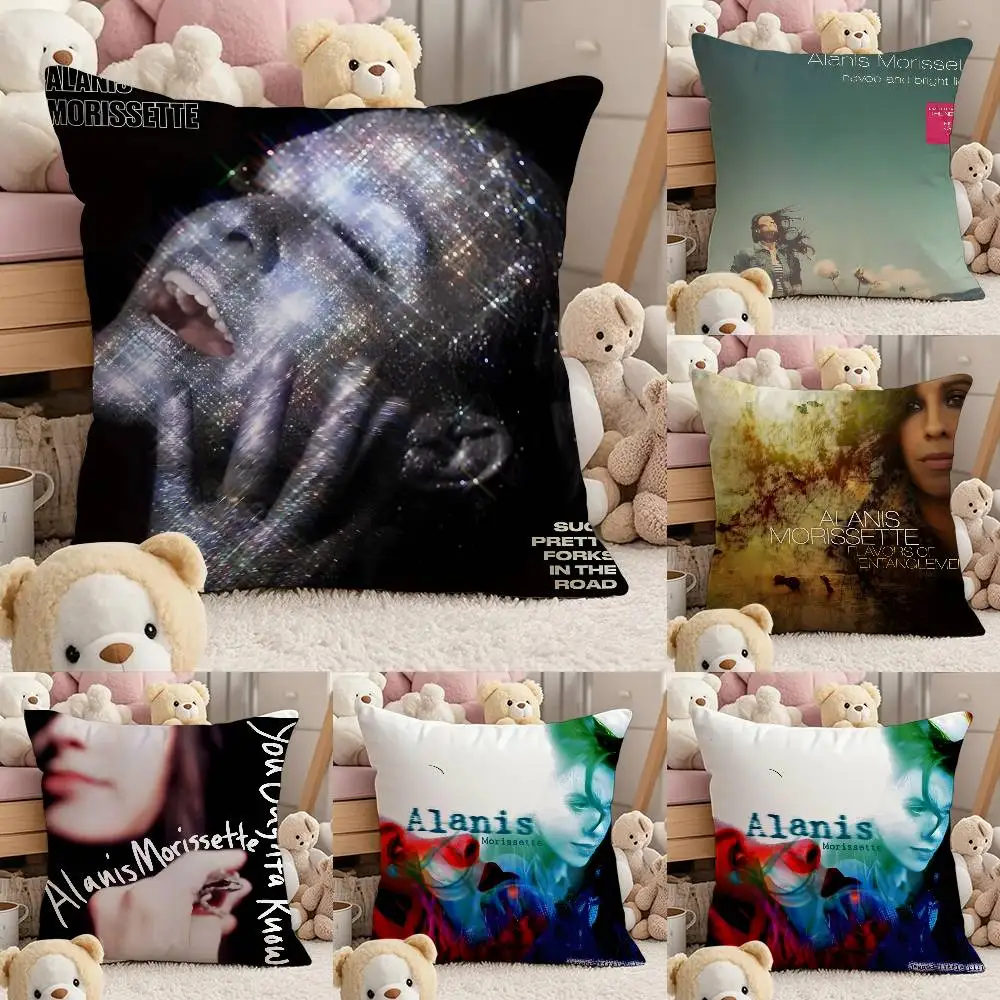 

A-AlanisMorissette Singer Pillow Case Comfort Sofa Bed Silky elegant Invisible zipper Custom Decorative cushion cover