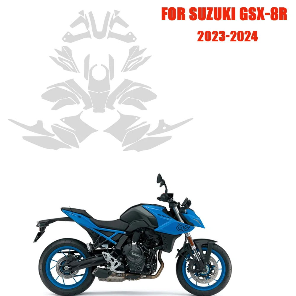 For SUZUKI GSX-8R PPF 2023-2024 Motorcycle Paint Protection Fits GSX 8R Fairing Protection Clear Anti-scratch Film TPU