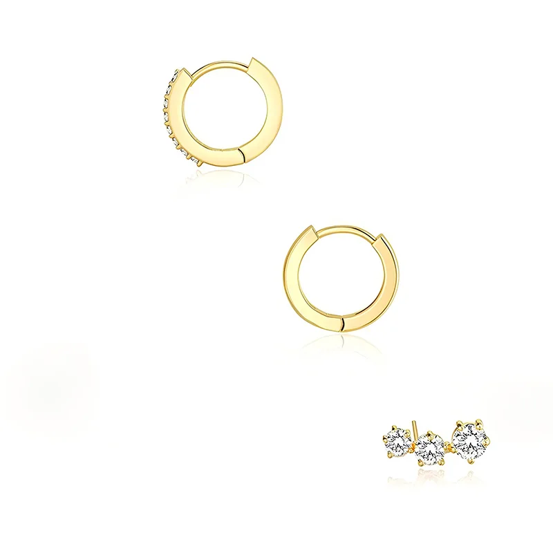 Simple Earrings for Women With Zircon New in Earrings Hoops Woman Trend 2024 Stainless Steel Gold Color Hoop Fashion Jewelry
