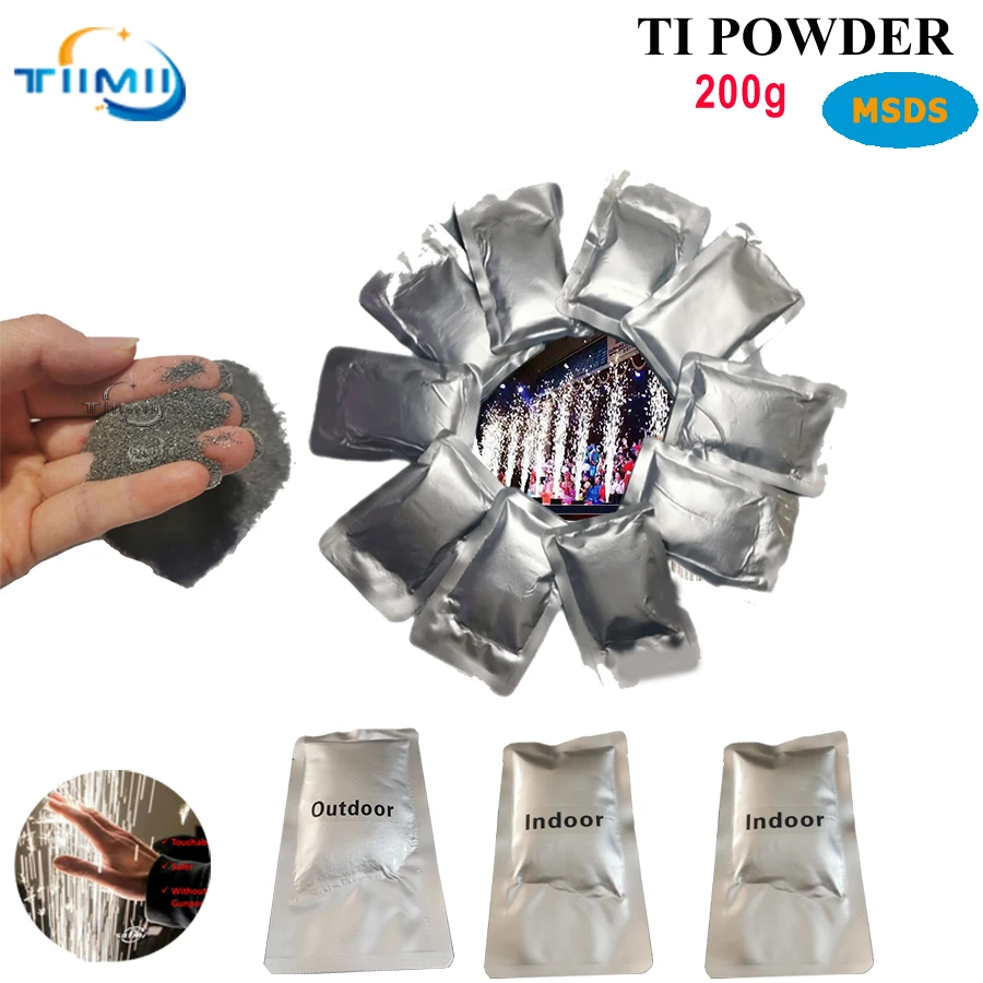 Ti Powder 200g เครื่องทำสปาร์คเกอร์เย็นกลางแจ้งกลางแจ้งคอมโพสิตผงสำหรับงานอีเว้นท์เวที200g