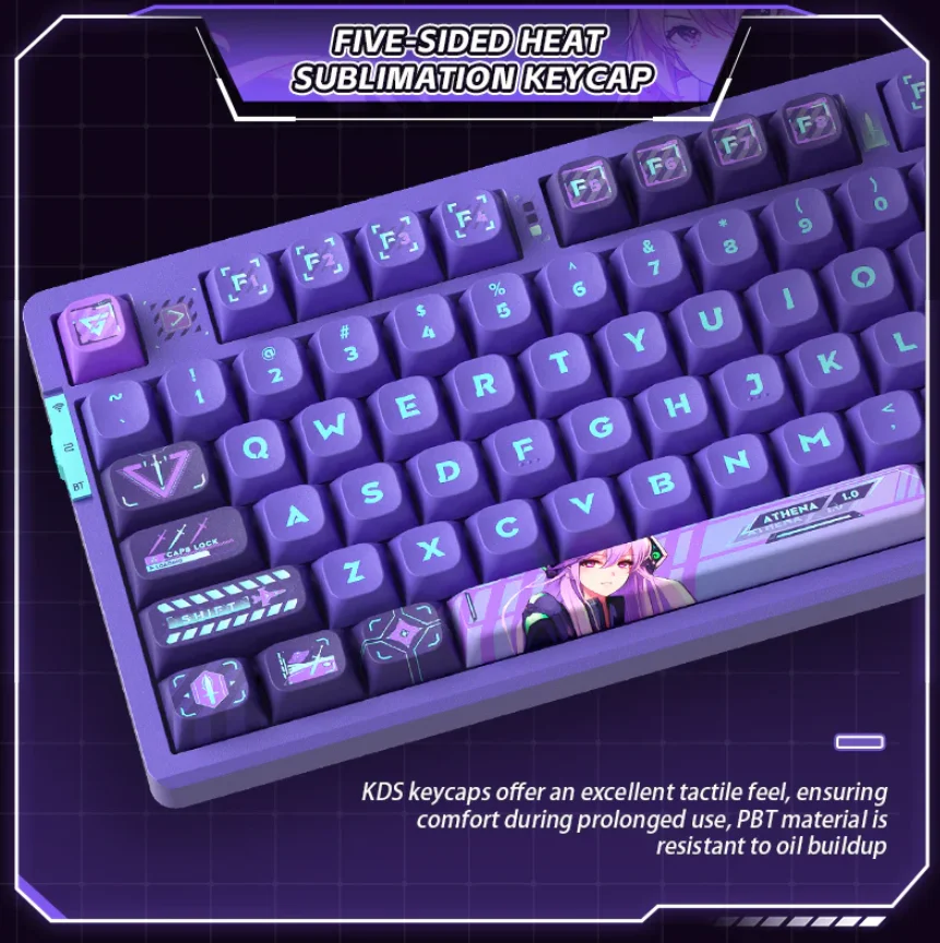 VGN V87 Teclado para jogos sem fio Teclado mecânico RGB sem fio para computador